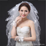 Bride Special Short Gloves Brides Wedding Lace Five Finger Embroidery Gloves Wedding Dress Accessories HZ0517