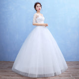 2025 Bride Large-Size Wedding Dress A Word Shoulder Thin Sleeve Lace Wedding Dress Woman T47 HZ0517