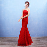 Direct Sales 2025 New Bridal Wedding Dress Korean Fishtail Red Lace Wedding Dress Y01 HZ0517