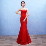 Direct Sales 2025 New Bridal Wedding Dress Korean Fishtail Red Lace Wedding Dress Y01 HZ0517