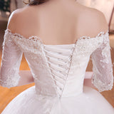 Wedding Dress 2025 New Spring Korean Style Shoulder-Shouldered Bridal Lace Slimming G20 HZ0517