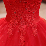 One-Word Shoulder Dragging Red Wedding Dress 2025 New Bride Wedding Korean Long-Tailed Thin Princess Wedding Dress W42 HZ0517