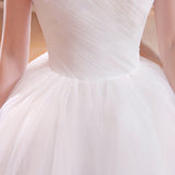 2025 New Bra-Smeared Shoulder Wedding Dress Bride White Simple Large Code Hanging Neck Fluffy Skirt G15 HZ0517