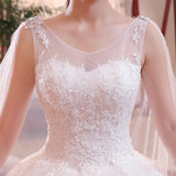 2025 New One-Word Shoulder-To-Shoulder-Style Wedding Dress White Bridal Lace Thin Shoulders Plus-Size Wedding Dress Woman G16 HZ0517