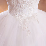 2025 New Wedding Dress Word Shoulder-To-Shoulder-To-Shoulder Flower Bride Lace White Wedding Dress Woman G17 HZ0517