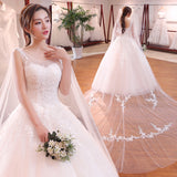 2025 New One-Word Shoulder-To-Shoulder-Style Wedding Dress White Bridal Lace Thin Shoulders Plus-Size Wedding Dress Woman G16 HZ0517