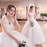 2025 New Bra-Smeared Shoulder Wedding Dress Bride White Simple Large Code Hanging Neck Fluffy Skirt G15 HZ0517