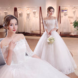 Wedding Dress 2025 New Spring Korean Style Shoulder-Shouldered Bridal Lace Slimming G20 HZ0517