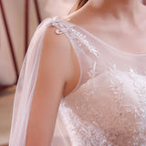 2025 New One-Word Shoulder-To-Shoulder-Style Wedding Dress White Bridal Lace Thin Shoulders Plus-Size Wedding Dress Woman G16 HZ0517