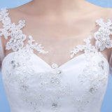 2025 Bride Large-Size Wedding Dress A Word Shoulder Thin Sleeve Lace Wedding Dress Woman T47 HZ0517