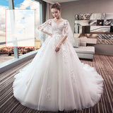 2025 New Bridal Thin Super Fairy Princess Dream Pregnant Woman Big Size Fat Mm Shading Belly High Waist Big Tail Wedding Dress HZ0517