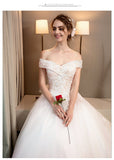 Court Wedding Dress 2026 Court Shoulder Size Thin Pregnant Woman Bride Princess Dream Long Tail HZ0517