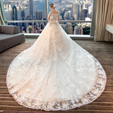 Court Wedding Dress 2026 Court Shoulder Size Thin Pregnant Woman Bride Princess Dream Long Tail HZ0517