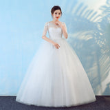 2025 New Bridal Wedding Dress Korean Word Shoulder High-Waisted Pregnant Woman Large Size Wedding Dress HZ0517