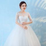 2025 New Bridal Wedding Dress Korean Word Shoulder High-Waisted Pregnant Woman Large Size Wedding Dress HZ0517