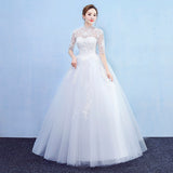 2025 New Bridal Wedding Dress Sleeve Shoulder Lace Single-Socket Wedding Dress Neatly Pregnant Women Slimming HZ0517