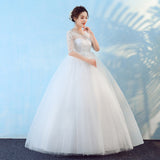 2025 New Bridal Wedding Dress Korean Word Shoulder High-Waisted Pregnant Woman Large Size Wedding Dress HZ0517