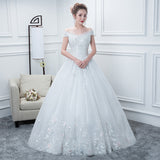 2025 Fashion Korean Version Of The One-Word Shoulder Wedding Lace Bridal Wedding Dress Dress Dress HZ0517