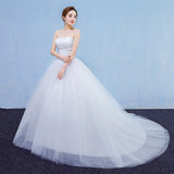Special Price Tailed Wedding Dress 2025 New Wedding Dress Shoulder Bra Simple Thin Super Fairy Dream Big Tail HZ0517