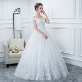 2025 Fashion Korean Version Of The One-Word Shoulder Wedding Lace Bridal Wedding Dress Dress Dress HZ0517