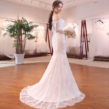 Wedding Dress 2025 New Spring Korean Version Of The Word Shoulder Thin Waist Fish Tail Lace Bride Y03 HZ0517