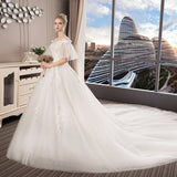 Mori's Main Wedding Dress 2025 New Thin Bride's Luxury Court With A Word-On-Shoulder Sling Princess Dream Big Tail HZ0517