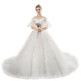 Mori's Main Wedding Dress 2025 New Thin Bride's Luxury Court With A Word-On-Shoulder Sling Princess Dream Big Tail HZ0517