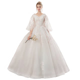 Wedding Dress 2025 New Bride Thin Tailed Shoulder One-Word Princess Dream Horn Sleeve Big Size Fat HZ0517