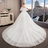Mori's Main Wedding Dress 2025 New Thin Bride's Luxury Court With A Word-On-Shoulder Sling Princess Dream Big Tail HZ0517