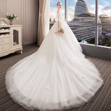 Mori's Main Wedding Dress 2025 New Thin Bride's Luxury Court With A Word-On-Shoulder Sling Princess Dream Big Tail HZ0517
