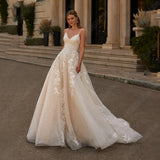Wedding Long Tail Ceremony Lace Retro Sling Sen Lace Tuxedo Backs Up Thin Bride Long Dress Summer HZ0517