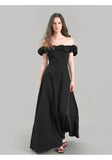 Korean Hepburn Evening Dress Birthday Banquet Temperament Ceremony Host Niche Shoulder White Dress Woman HZ0517