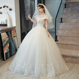Main Wedding Dress 2025 New Bridal Small French Dress Temperament Shoulder Long-Sleeved Retro Heavy Industry Summer HZ0517