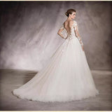 Long-Sleeved Wedding Dress 2026 New Princess Poncho Dress Vintage Lace Slimming Nude A Word Swollen Tail HZ0517