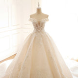 2026 New Elegant Wedding Dress Elegant Thin Shoulder Deep V Wedding Dress Female Court Style Wedding Dress HZ0517