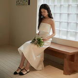 Simple And Linden Light Wedding Dress Light Luxury Small White Dress Certificate Registration Yarn Bride Wedding Brawn Dress Dress HZ0517