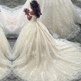 One-Word Shoulder Temperament Wedding Dress Dress 2026 New Shoulder Lace Dress Dress Wedding Dress HZ0517