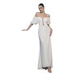 Bride French High-End Stud 2026 Summer New Elegant Wide Water Drill Curved Side Bosom Skirt HZ0517