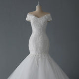 2026 New Spring Net Yarn Fishtail Light Wedding Dress Apparent Thin Lace Bridal Travel Mori Light Wedding Dress Fashion Tail HZ0517