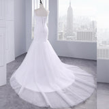 Wish New Simple Fish Tail Slimming Deep V Thin Temperament Wedding Dress HZ0517