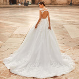 Wedding Dress Long Tailing 2026 Spring New White Thin Bride Marriage Simple Tail Wedding Dress HZ0517