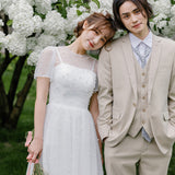 Sen Family Light Wedding Trip Small Simple Super Fairy Slings On The Exterior White Thin Outdoor Small Dress Autumn HZ0517