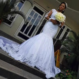 2026 African Mermaid Bride Wedding Master Yarn Lace Dress Long Tailed Ceremony Hosting Dress HZ0517