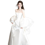 French Denance Breasts High-Quality Travel Photography Light Wedding Dress 2026 New Bridal Small White Go Out Of The Main Yarn HZ0517