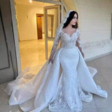 Lace Wedding Dress 2026 New Bridal Temperament Line Long Sleeve Welcome Out Of The Yarn High-End Fishtail Dress Woman HZ0517