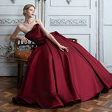 French Wine Red Main Wedding Dress 2026 New Bridal Retro Court Fading Brao Tug-Tailed Evening Dress HZ0517