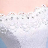 Bride Wedding Dress 2026 New Lace Word Shoulder Scrapped Simple Temperament Bride Spring Thin Korean Wedding Dress HZ0517