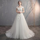 White Wedding Dress 2026 New Word Shoulder Repair A Version Of Travel Small Tail Soft Yarn Thin And Simple HZ0517