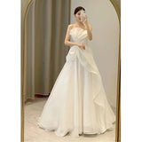 Brased Lightweight Wedding Dress 2026 New Southeast Asian French High-End Main Yarn Travel To Shoot A Small Simple Out Of The Yarn HZ0517