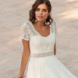 2026 White Super Fairy Beach Vacation Daily Dress Chiffon Lace Bare Back Light Wedding Dress Direct HZ0517